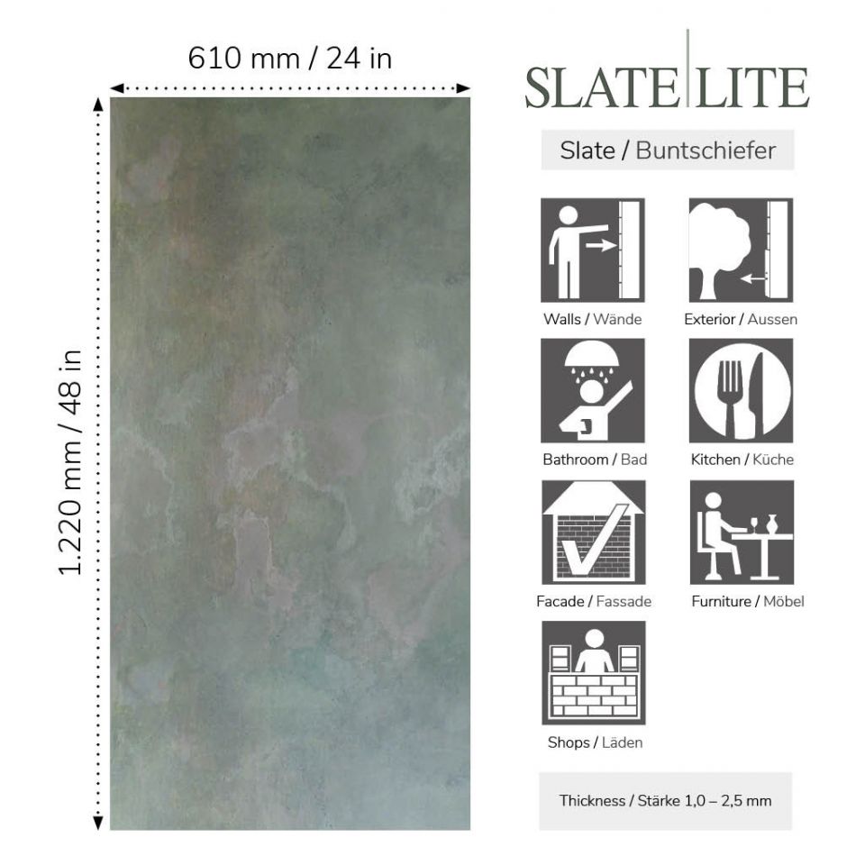 Mosaic Tile USA: Slate-Lite Arcobaleno Colore NEW Stone Veneer