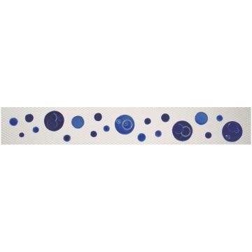 Artistry In Mosaics Step Markers Bubbles Blue Porcelain Pool Design 3" x 24"
