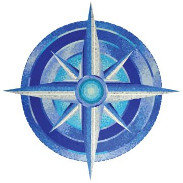 Artistry In Mosaics Compass Porcelain Pool Design 60" x 60"