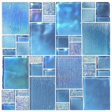 Artistry In Mosaics Glass Tile Avalon Blue Mixed