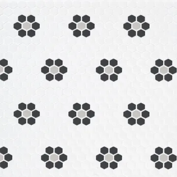 Avora Coco Bond Recycled Glass Tile 5/8" Hexagon