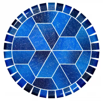 Artistry In Mosaics Crystal Waters Barstool Top Deep Sea