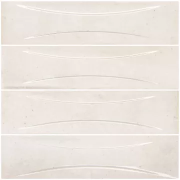 Artistry In Mosaics Porcelain Antique White Relief  3x12