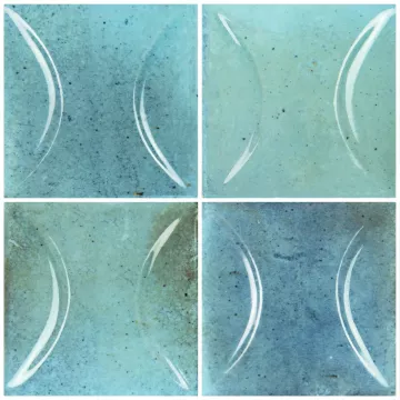 Artistry In Mosaics Porcelain Verdigris Relief  6x6