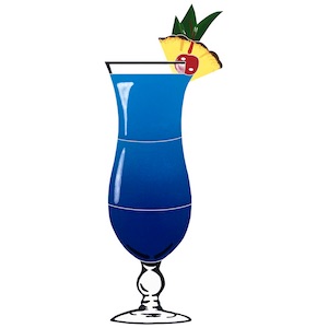 Artistry In Mosaics Drink Blue Hawaiian Porcelain Pool Design 8" x 3"