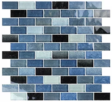 Artistry In Mosaics  Glass Tile Crystal Waters Lagoon 1x2