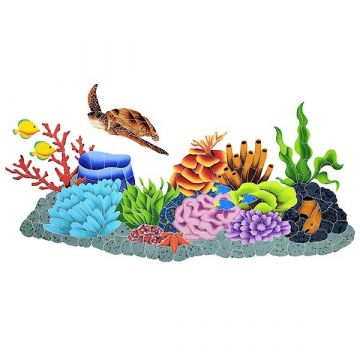 Artistry In Mosaics Caribbean Reef Porcelain Pool Design 31" x 60"