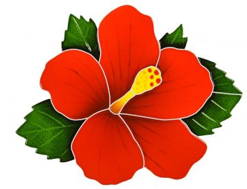 Artistry In Mosaics Red Hibiscus Porcelain Pool Design 9" x 10"