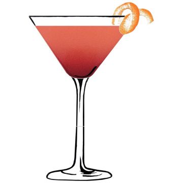 Artistry In Mosaics Drink Cosmopolitan Porcelain Pool Design 8" x 6"