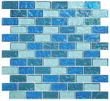 Artistry In Mosaics Glass Tile Galaxy Blue Blend 1x2