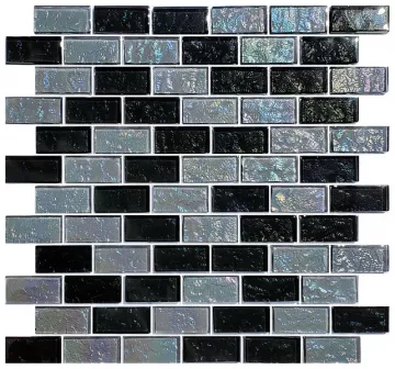 Artistry In Mosaics Glass Tile Galaxy Slate Blend 1x2