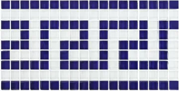 Artistry In Mosaics Glass Tile Greek Key Blue White 5/8 x 5/8