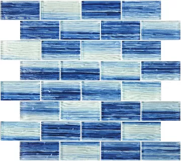 Artistry In Mosaics Glass Tile Mirage Blue Blend 1.5 x 3