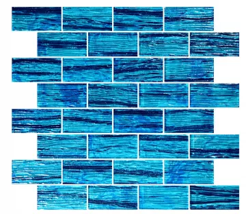 Artistry In Mosaics Glass Tile Mirage Cayman Blue 1.5 x 3