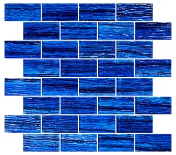 Artistry In Mosaics Glass Tile Mirage Marina Blue 1.5 x 3