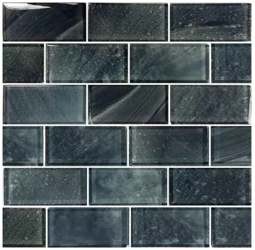 Artistry In Mosaics Glass Tile Subway Stratus Gray 2x4