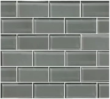 Artistry In Mosaics Glass Tile Subway Gray 2x4