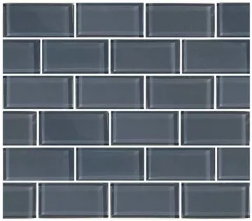 Artistry In Mosaics Glass Tile Subway Blue Gray 2x4