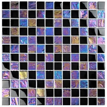 Artistry In Mosaics Glass Tile Twilight Black 1x1