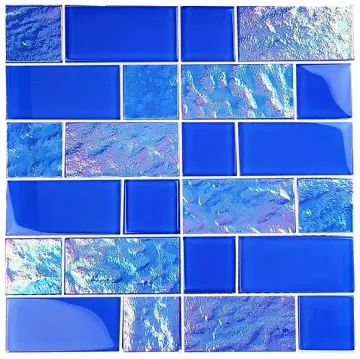 Artistry In Mosaics Glass Tile Twilight Royal Blue Mixed