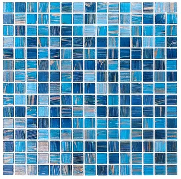 Artistry In Mosaics Glass Tile Venetian Blue Copper Blend 3/4 x 3/4