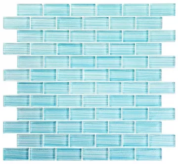 Artistry In Mosaics Glass Tile Watercolors Seafoam Blend 1x2