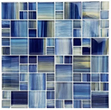 Artistry In Mosaics Glass Tile Watercolors Blue Blend Mixed