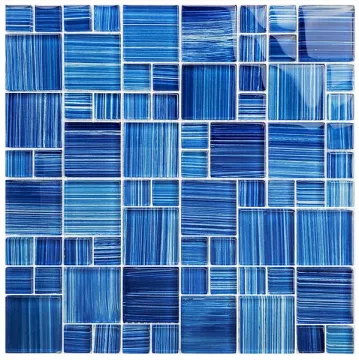 Artistry In Mosaics Glass Tile Watercolors Caribbean Blue Blend Mixed