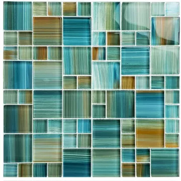 Artistry In Mosaics Glass Tile Watercolors Aqua Blend Mixed