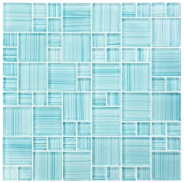 Artistry In Mosaics Glass Tile Watercolors Seafoam Blend Mixed