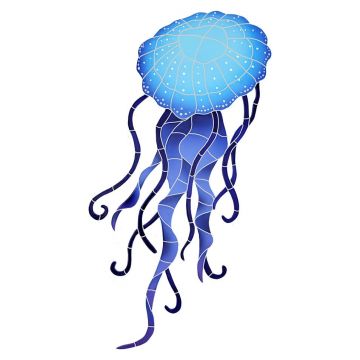 Artistry In Mosaics Jellyfish Porcelain Pool Design 22" x 36"