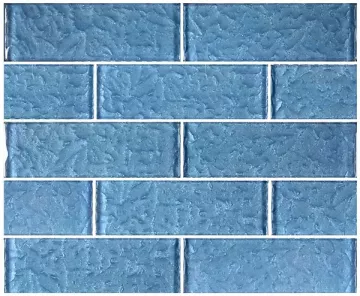Artistry In Mosaics Glass Tile Moonscape Steel Blue 2x6