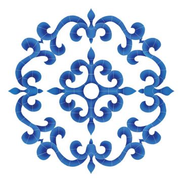 Artistry In Mosaics Tuscan Medallion Porcelain Pool Design 42" x 42"