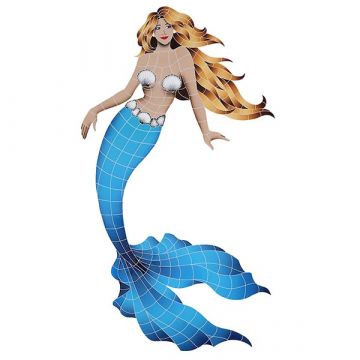 Artistry In Mosaics Mermaid Porcelain Pool Design 60" x 34"
