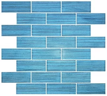 Artistry In Mosaics Glass Tile Pinnacle Metallic Blue 1.5 x 4