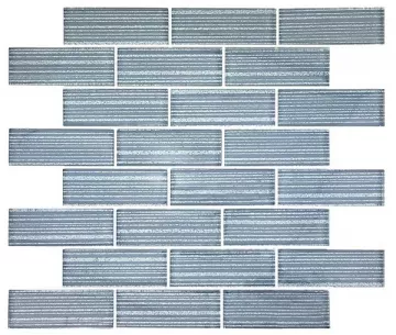 Artistry In Mosaics Glass Tile Pinnacle Metallic Gray 1.5 x 4