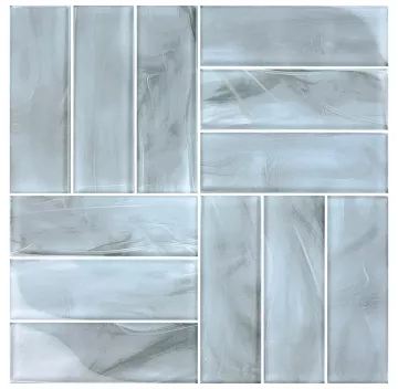 Artistry In Mosaics Glass Tile Panama Weave Metro Gray 2x6