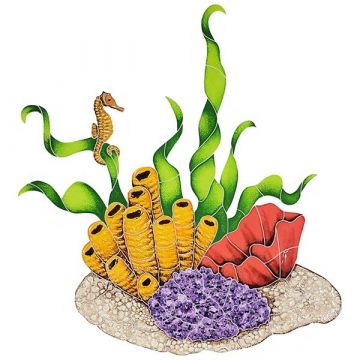 Artistry In Mosaics Reef Seagrass Porcelain Pool Design 23" x 22"