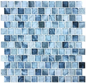 Artistry In Mosaics Glass Tile Signature Arctic Blue 1x1