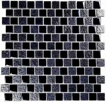 Artistry In Mosaics Glass Tile Signature Black 1x1