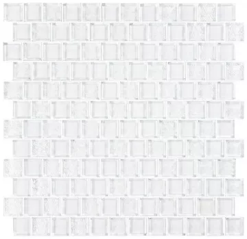Artistry In Mosaics Glass Tile Signature Bright White 1x1