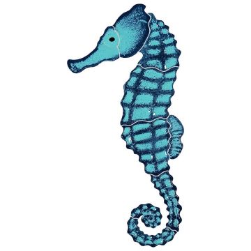 Artistry In Mosaics Seahorse Aqua Porcelain Pool Design 10" x 5"