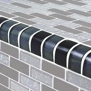 Artistry In Mosaics Glass Tile Galaxy Slate Blend Trim 1 x 2