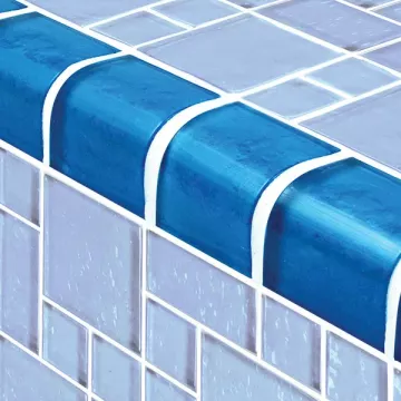 Artistry In Mosaics Glass Tile Galaxy Blue Mixed Trim