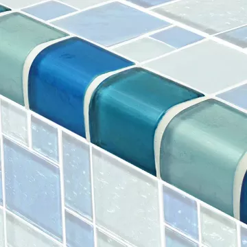 Artistry In Mosaics Glass Tile Galaxy Blue Blend Mixed Trim