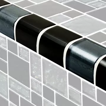 Artistry In Mosaics Glass Tile Galaxy  Slate Blend Mixed Trim