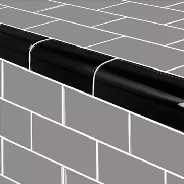 Artistry In Mosaics Glass Tile Subway Black Trim