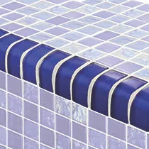 Artistry In Mosaics Glass Tile Twilight Royal Blue Trim 1 x 2