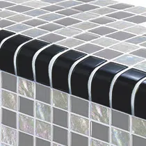 Artistry In Mosaics Glass Tile Twilight  Black Trim 1 x 2