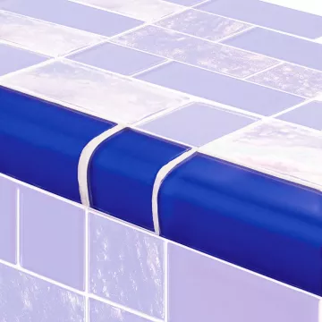 Artistry In Mosaics Glass Tile Twilight Royal Blue Trim Mixed